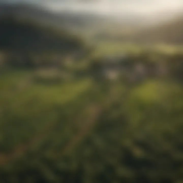 Aerial view of a lush agricultural landscape