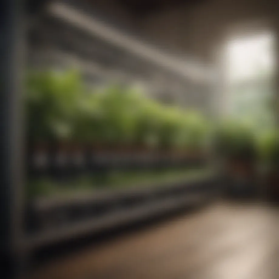 Illustration of a high-tech climate control system for indoor gardening