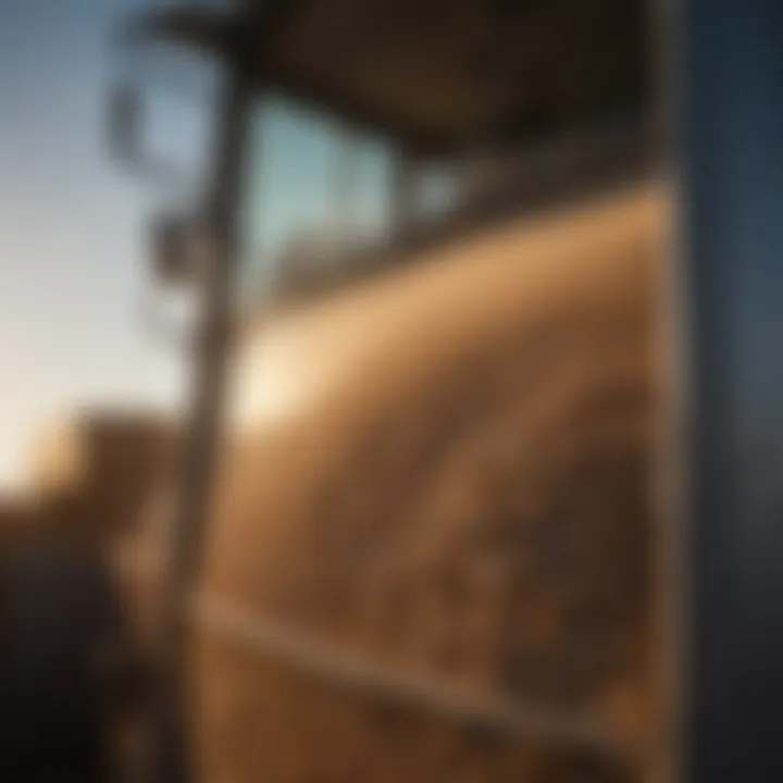 Close-up of a grain truck's features and specifications