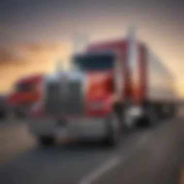 A fleet of Rush Peterbilt trucks ready for operation