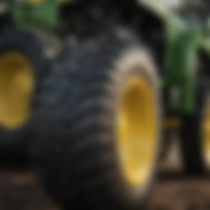 Close-up of John Deere tractor's advanced engineering features