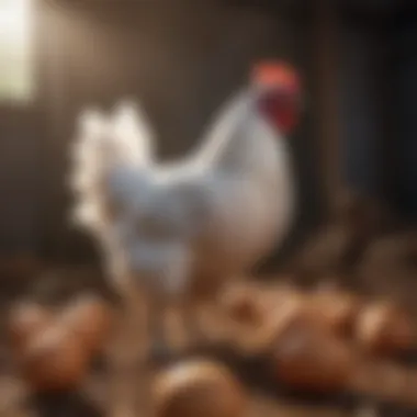 Striking Leghorn chicken, known for its prolific egg-laying