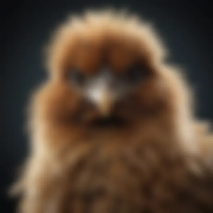 Elegant Silkie chicken with its unique fluffy feathers