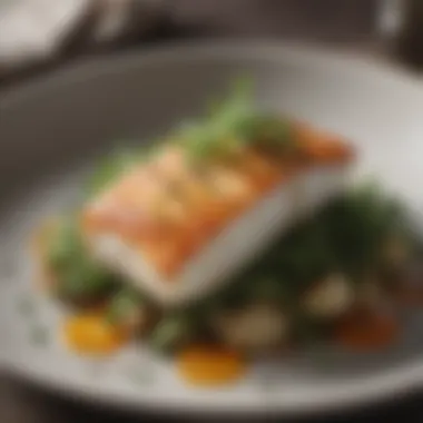 Deliciously plated cod dish garnished with herbs