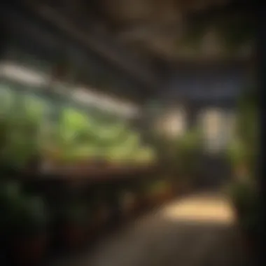 Maximizing Productivity with Optimal Lighting Solutions A thriving indoor garden illuminated by grow lights