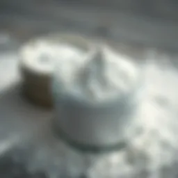 Close-up of disinfectant powder in a container