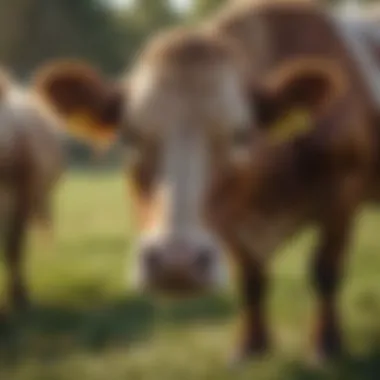 Vibrant cattle thriving on optimized nutrition