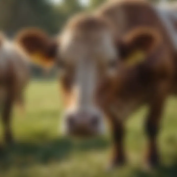 Vibrant cattle thriving on optimized nutrition