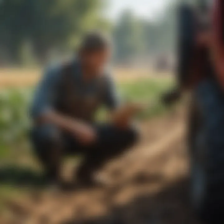 Farmers engaging with printed agricultural literature