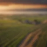 A scenic view of a sprawling farm landscape in Stanislaus County