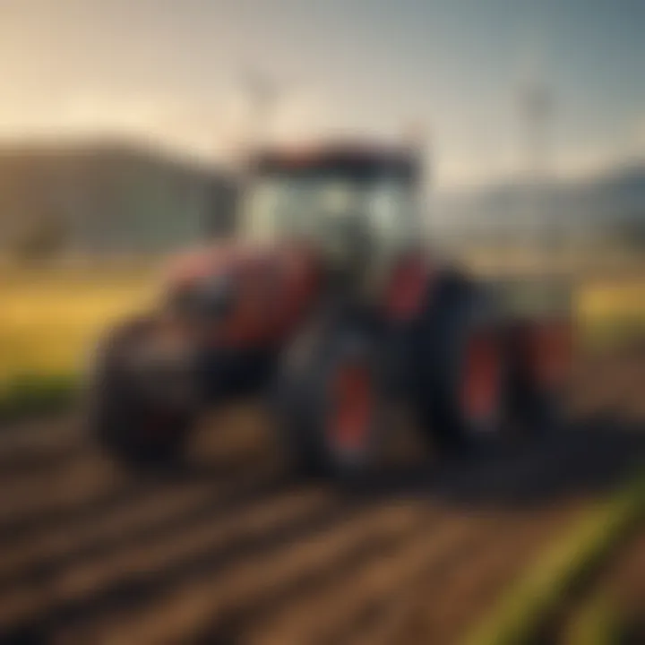 A farm utilizing renewable energy sources for sustainable agriculture