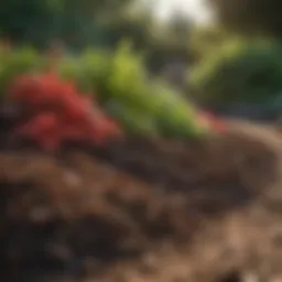 A vibrant garden bed mulched with organic materials