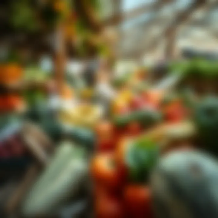 A vibrant farmer's market showcasing organic produce