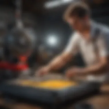 Ensuring Accuracy in Weight Measurement Technician calibrating a high-capacity scale