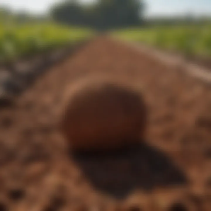 Sustainable agriculture field enriched with coco coir