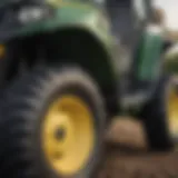 Close-up view of John Deere Gator front fender showcasing its durability