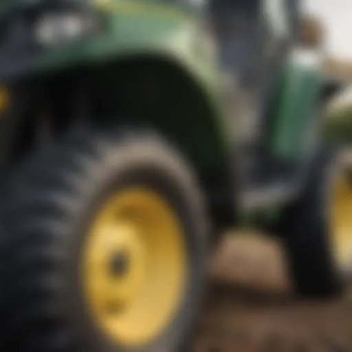 Close-up view of John Deere Gator front fender showcasing its durability