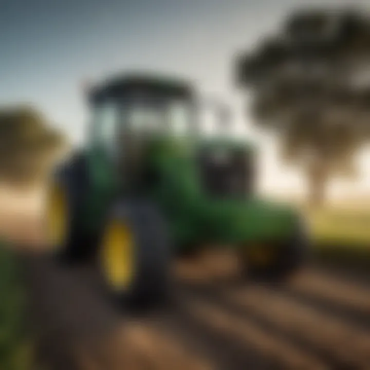 Tractor in a Texas field showcasing John Deere equipment