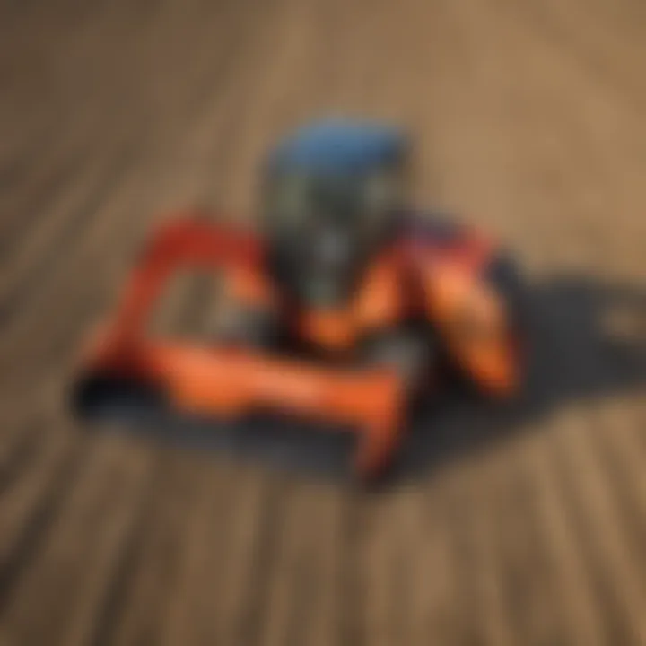 Illustration of various Kubota BX Series attachments arranged aesthetically
