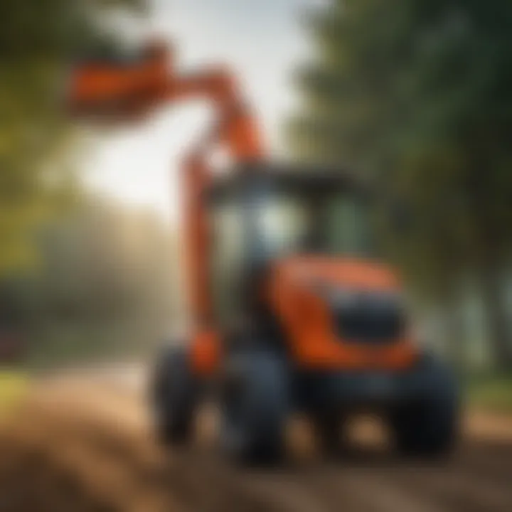 Close-up of a Kubota BX Series front loader showcasing its robust design