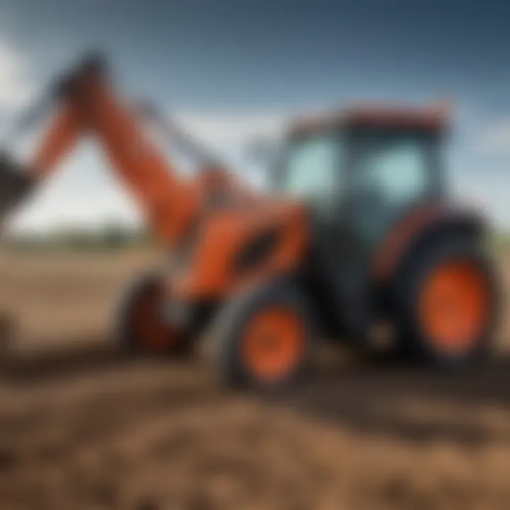 Diverse agricultural applications of Kubota backhoe