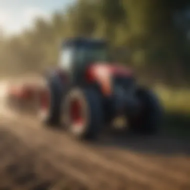 Tractor with Specialized Clearing Implement Tractor equipped with specialized clearing implement