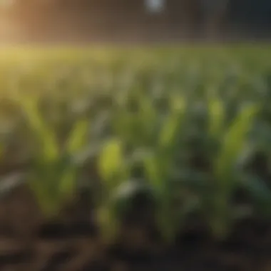 Close-up of healthy crops benefiting from air filtration