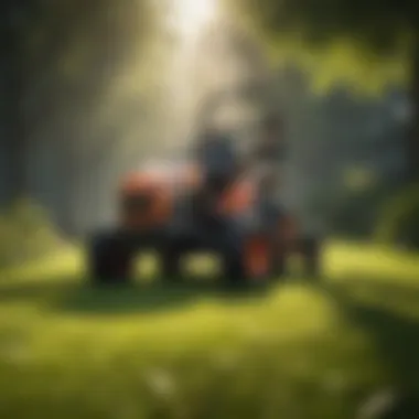 Innovative Tools for Lawn Care Advanced lawn care equipment in a horticultural setting