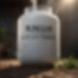 Liquid nitrogen fertilizer in a glass container