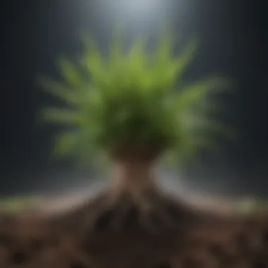 Plant Roots and Nitrogen Absorption Plant roots absorbing nitrogen in soil