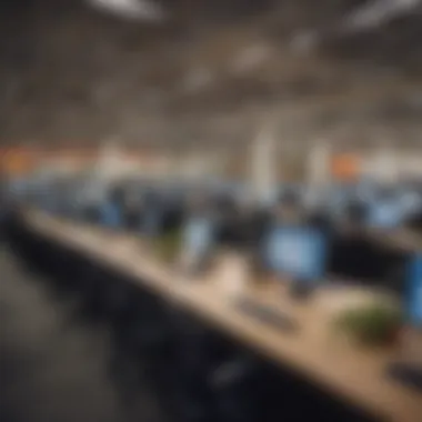 Inside the Lowe's Call Center Environment An overview of a modern call center environment highlighting cubicles and technology