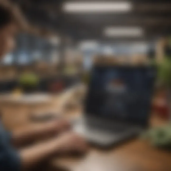 A person reviewing qualifications and benefits on a laptop