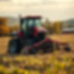 Modern agricultural mower on a field
