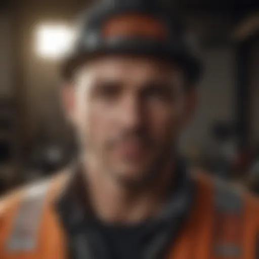 Construction worker with tools