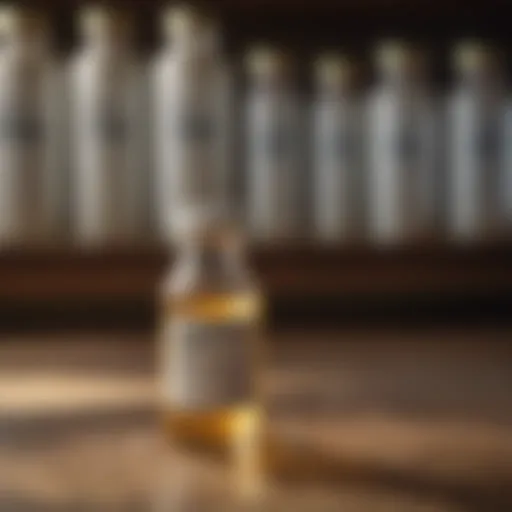 Vial of penicillin with livestock in the background