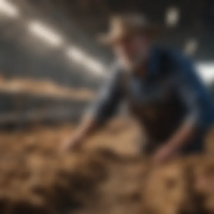 Farmer consulting on livestock health