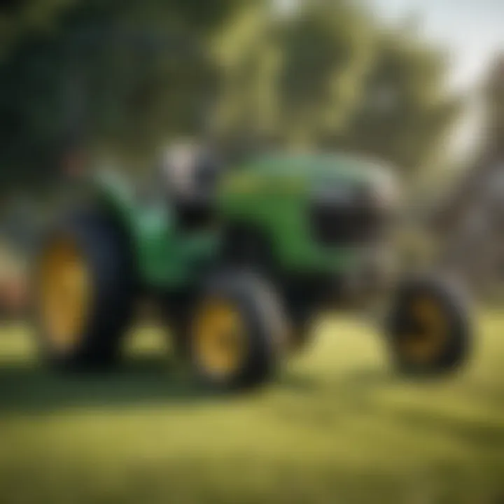 Agricultural professionals using lawn equipment