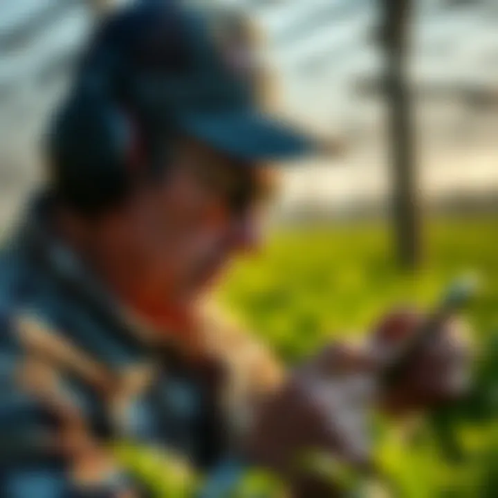 A farmer utilizing modern tools to monitor fertility rates in agricultural settings
