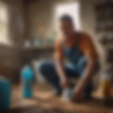Farmers utilizing cleaning products for effective hygiene