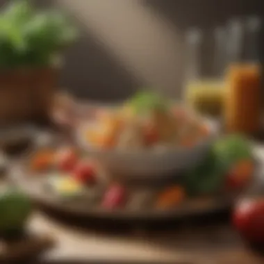 Enhancing Nutrient Absorption An artistic representation of food pairings that enhance nutrient absorption, featuring a plate with complementary ingredients.