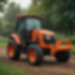 Kubota compact tractor showcasing its robust design and cab features
