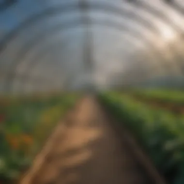 A detailed illustration of different polytunnel types highlighting their features
