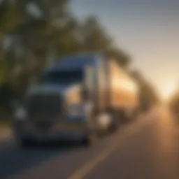 Used semi truck on a Mississippi highway