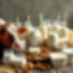 An array of diverse milk types including cow, almond, and oat varieties