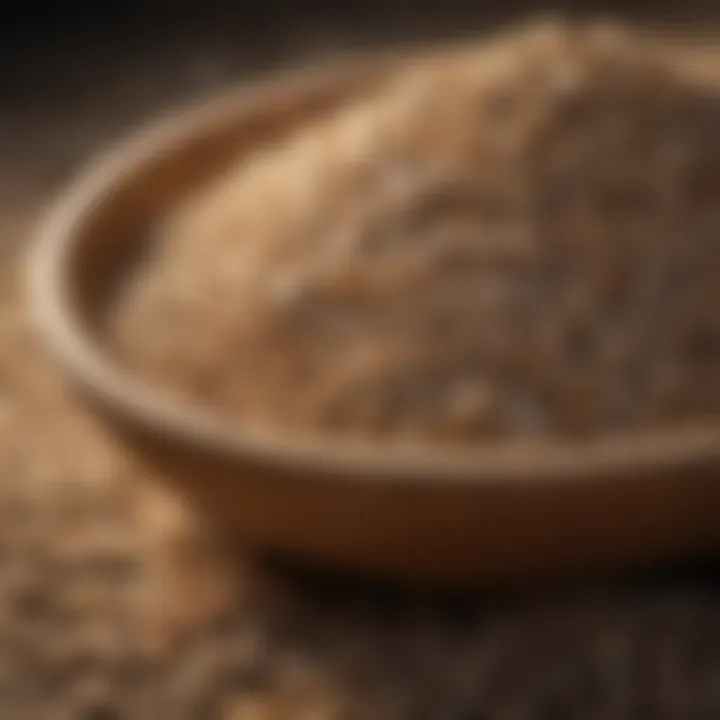Barley grains in a wooden bowl