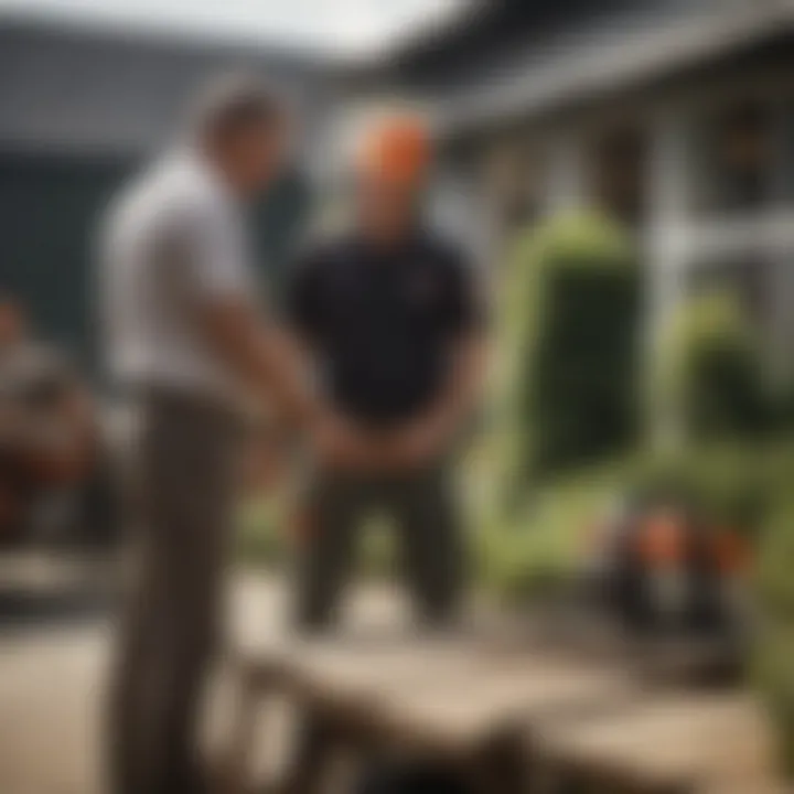 Local Stihl dealer interacting with a customer