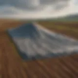 A vast agricultural landscape covered with a large tarp showcasing its immense size.