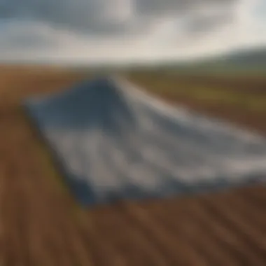 A vast agricultural landscape covered with a large tarp showcasing its immense size.