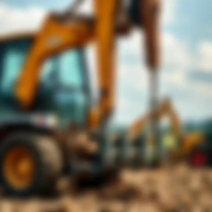 Efficient Farming with Backhoe Fork Hooks Agricultural tasks being performed with backhoe fork hooks