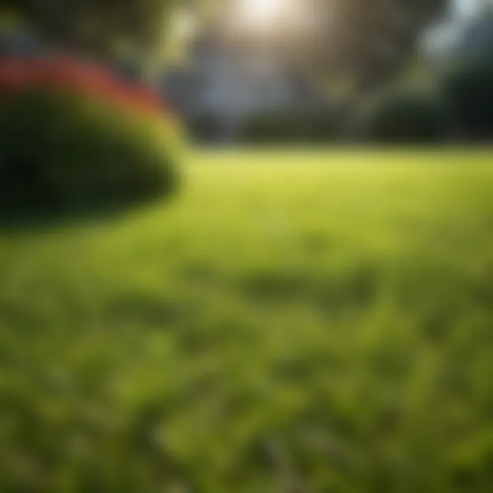 Lush lawn of thin blade zoysia thriving under sunlight